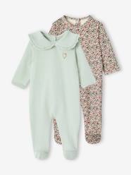 Baby-Pyjamas-Pack of 2 Fleece Sleepsuits for Newborns