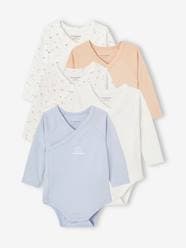 Baby-Bodysuits & Sleepsuits-Pack of 5 Long Sleeve Bodysuits for Newborns, Squirrel