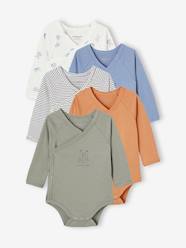 Baby-Pack of 5 Long Sleeve Animals Bodies for Newborn Babies