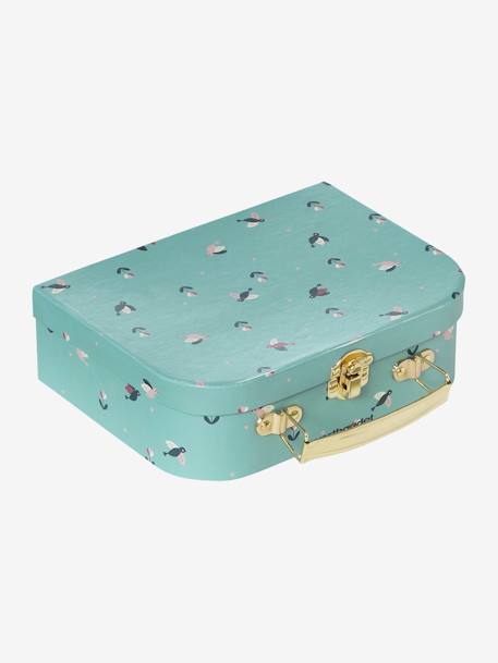 Bag with Comforter Bird in Dual Fabric blue+rose 