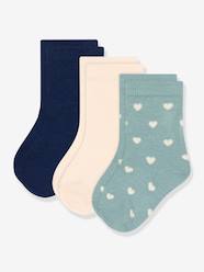 Baby-Pack of 3 Pairs of Heart Socks, by PETIT BATEAU