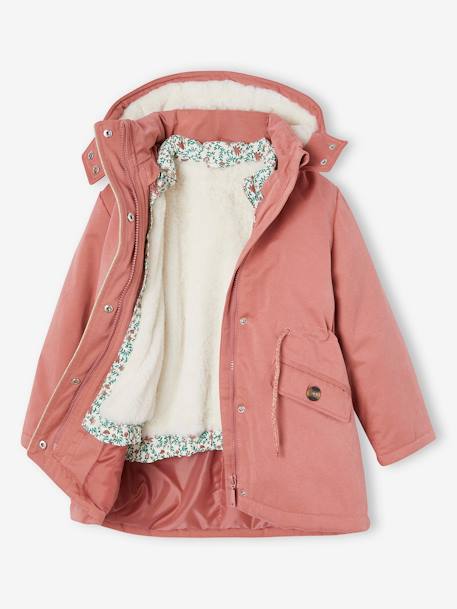 3-in-1 Parka + Bodywarmer for Girls indigo+old rose 