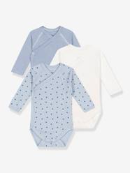 Baby-Pack of 3 Long Sleeve Wrap-over Bodysuits by Petit Bateau