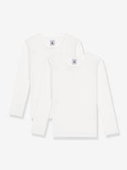 Girls-Tops-Pack of 2 Long Sleeve Tops - PETIT BATEAU