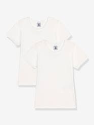 Girls-Tops-Pack of 2 Short Sleeve T-Shirts by PETIT BATEAU