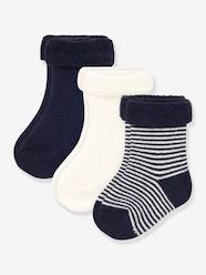 Baby-Socks & Tights-Pack of 3 Pairs of Knitted Socks for Babies, by PETIT BATEAU