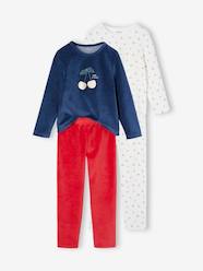 Girls-Pack of 2 "Cherry" Pyjamas in Velour for Girls