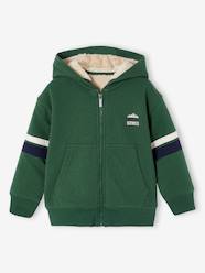 Boys-Hooded Jacket with Zip, Sherpa Lining, for Boys