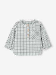 Baby-Chequered Shirt, Mandarin Collar, for Babies