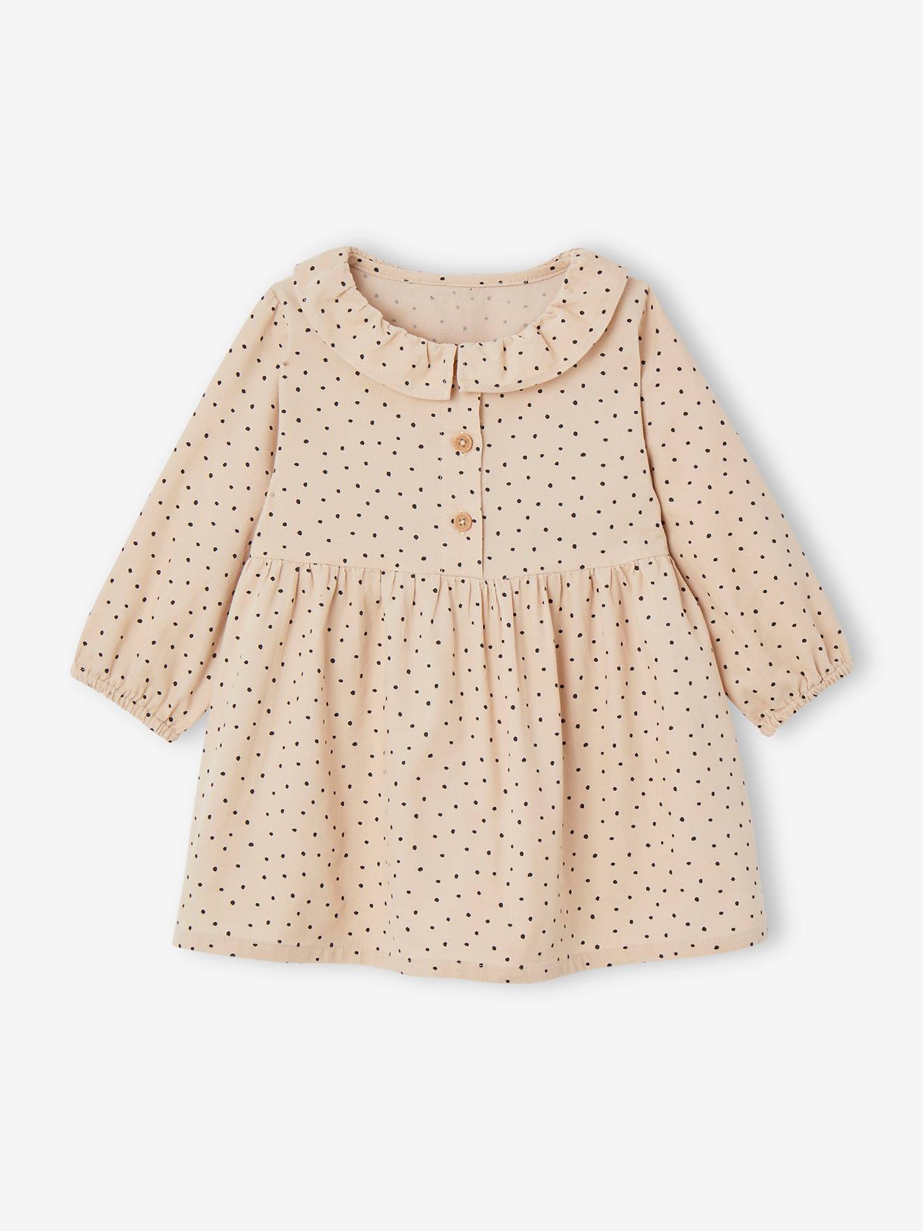 Corduroy Dress with Fancy Collar