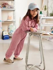 Girls-Long Jumpsuit in Garment-Dyed Fabric for Girls