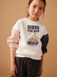 Girls-Sports Sweatshirt with Fun Colourblock Motif for Girls