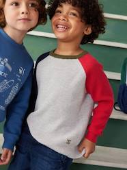 Boys-Cardigans, Jumpers & Sweatshirts-Colourblock-Effect Jumper for Boys