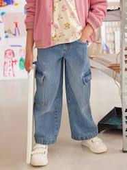 Girls-Wide Leg Cargo Jeans for Girls