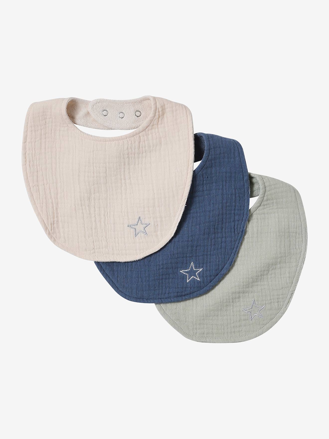 Set of 3 Bibs in Cotton Gauze