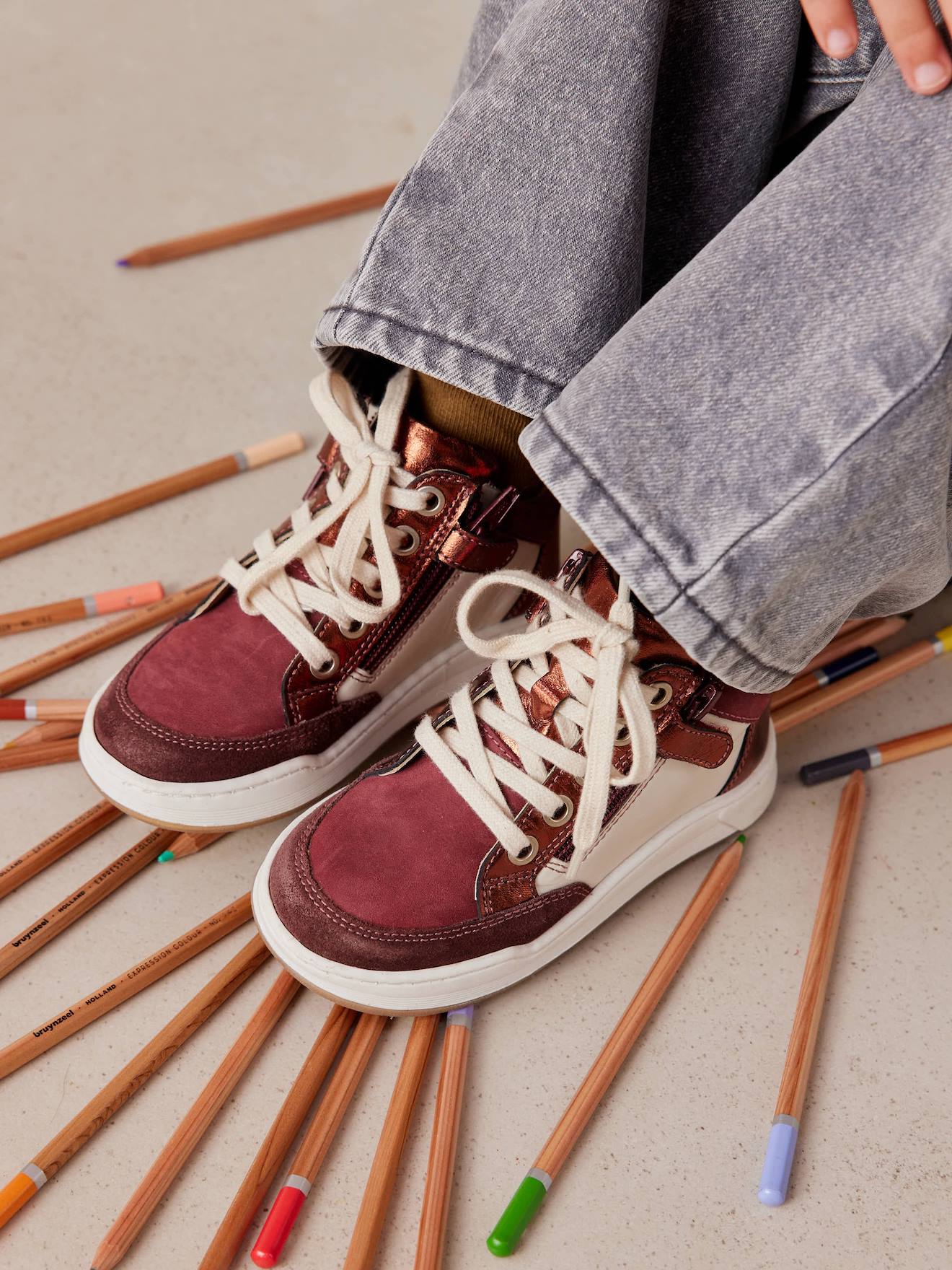 Trainers with Laces & Zips bordeaux