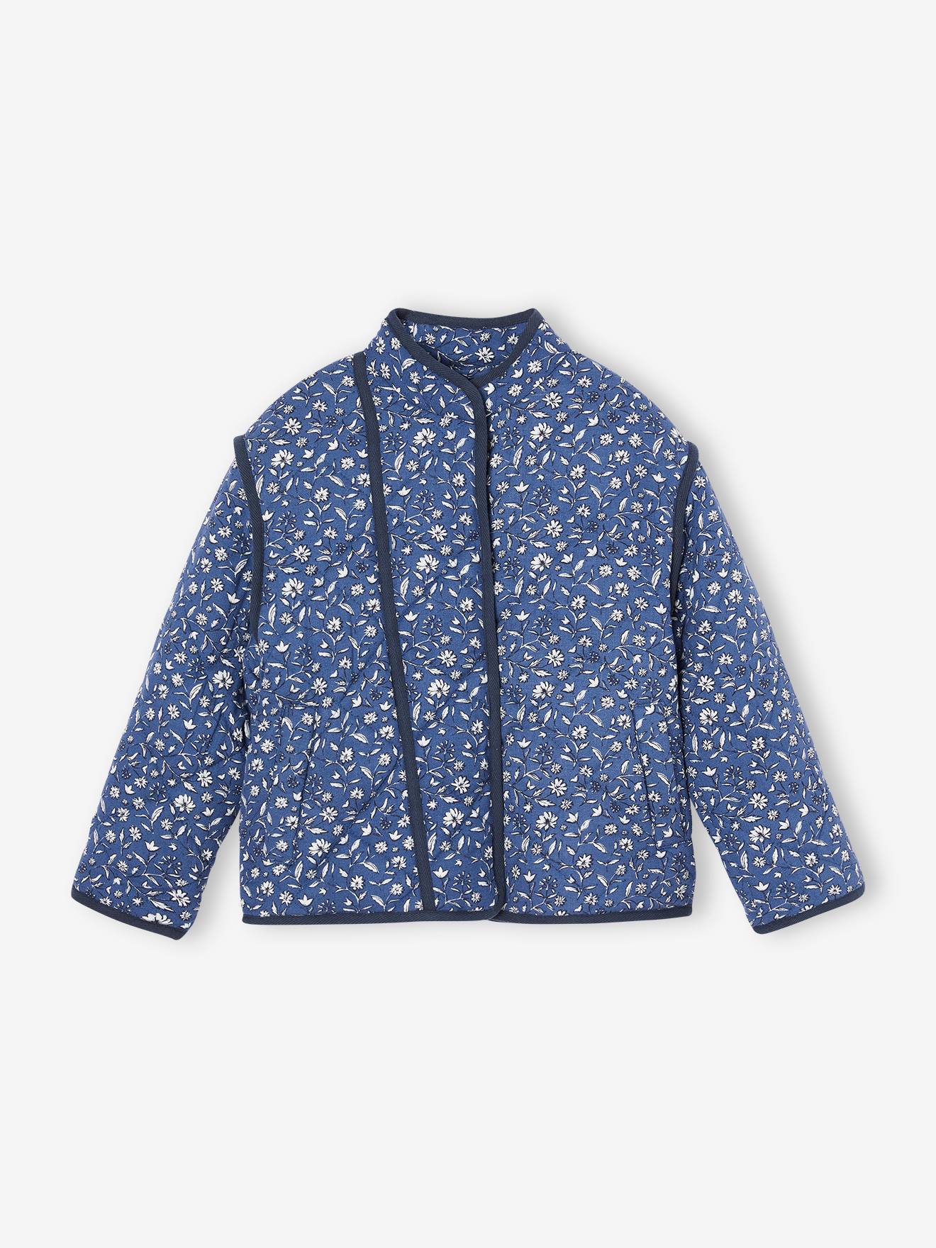Padded Floral Jacket with Sherpa Lining