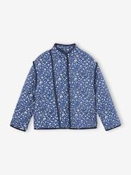 Girls-Coats & Jackets-Padded Floral Jacket with Sherpa Lining, for Girls