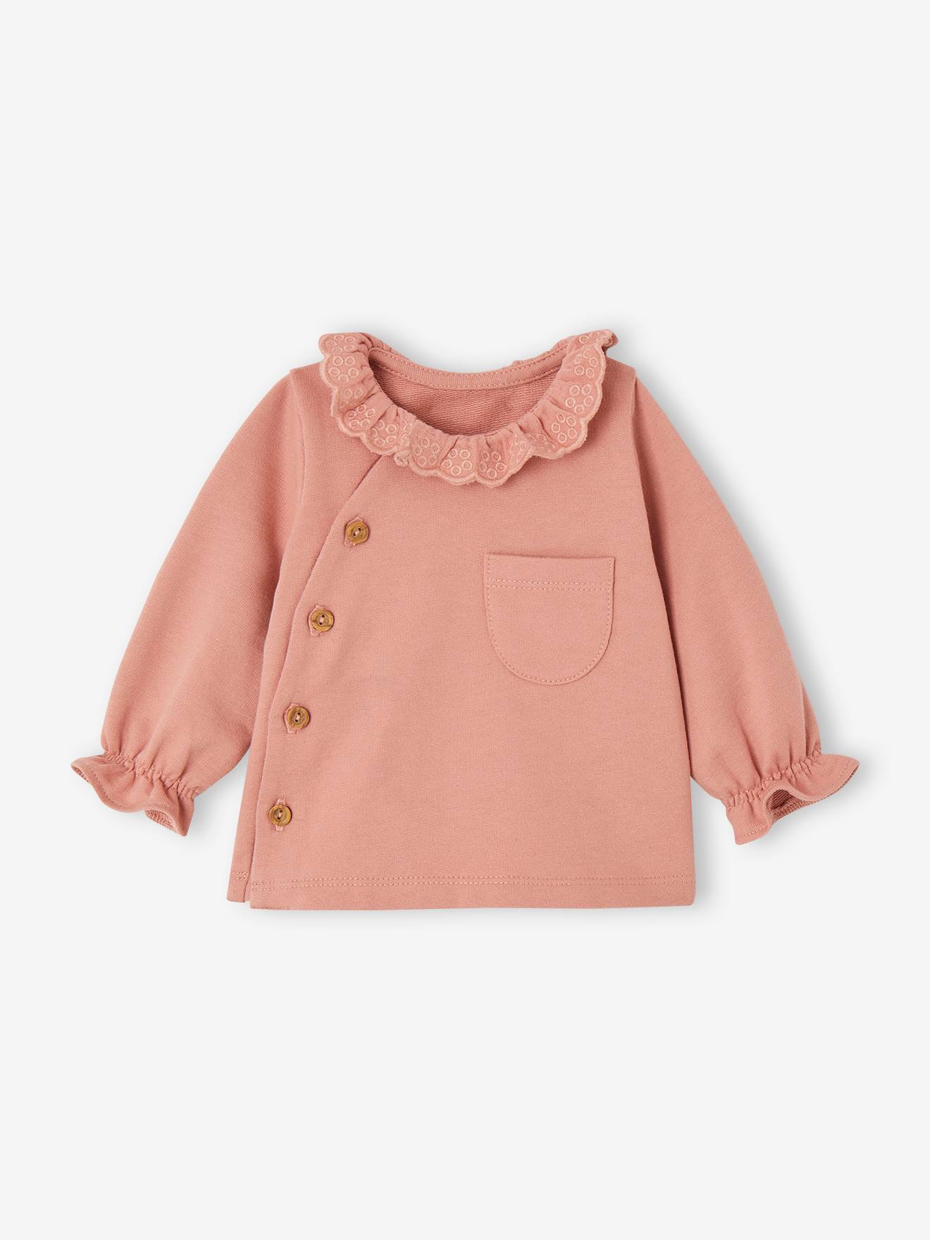 Sweatshirt with Embroidered Collar