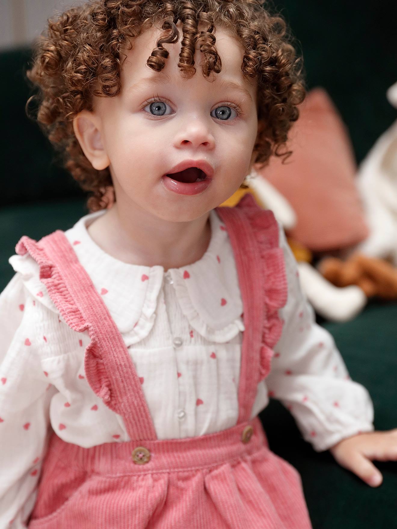 Hearts Blouse in Cotton Gauze