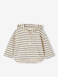 Baby-T-shirts & Roll Neck T-Shirts-Striped Hooded Top for Baby Boys