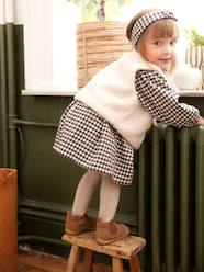 3-Piece Ensemble, Gingham Dress + Waistcoat + Headband for Babies