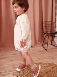 -Fleece Dress with Fancy Motif for Babies