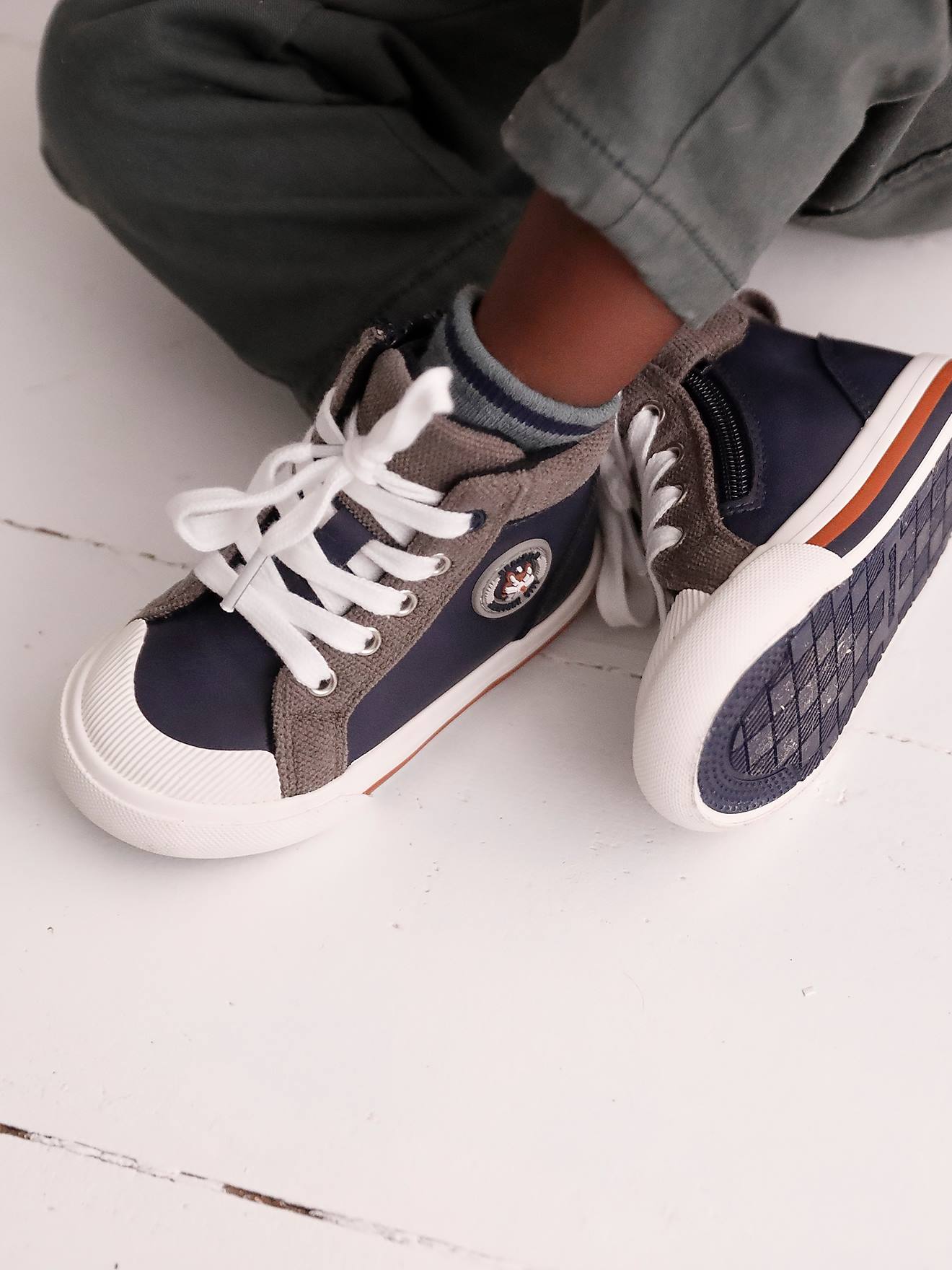 High-Top Trainers with Laces & Zips