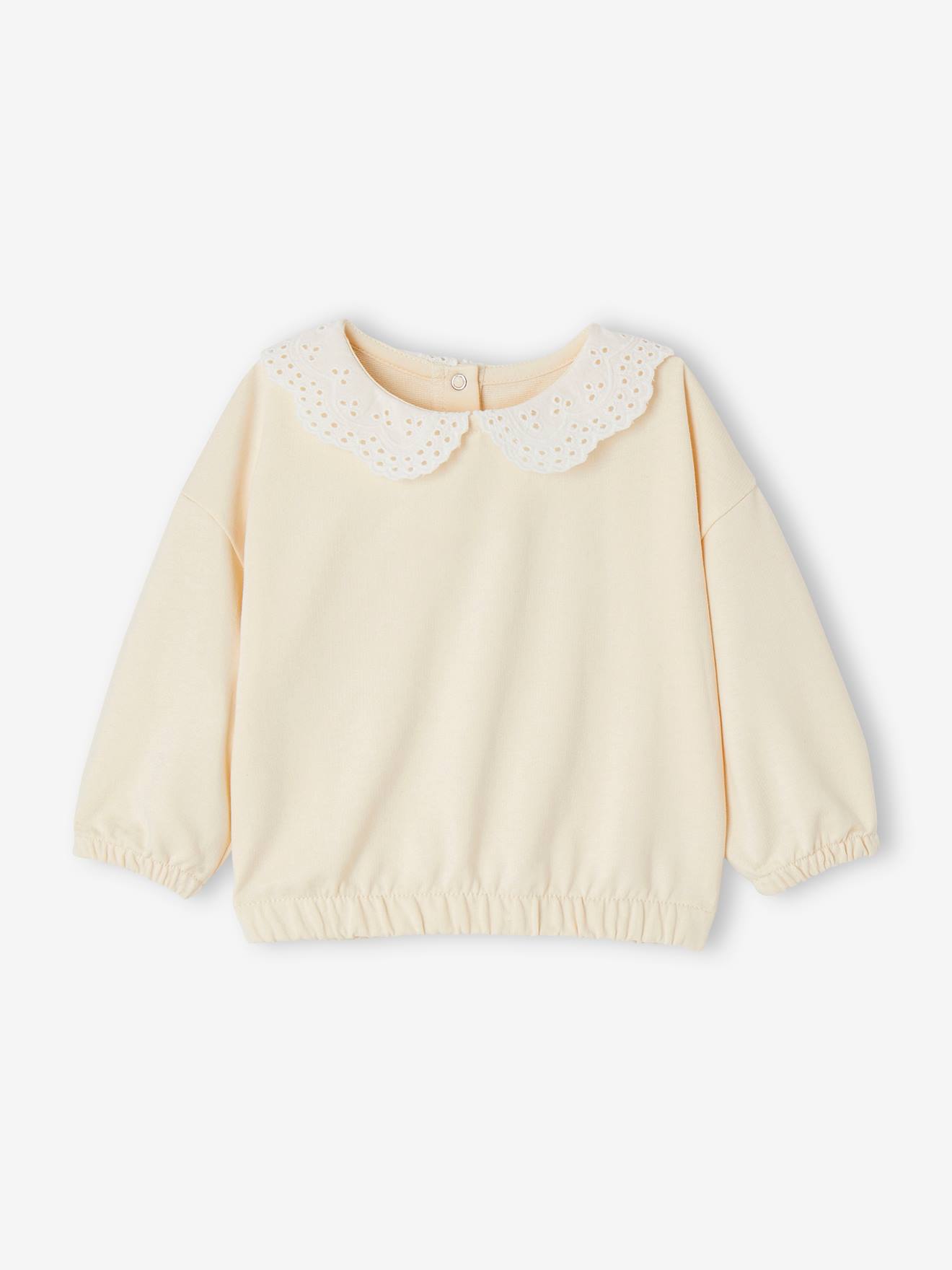 Sweatshirt with Embroidered Collar