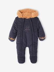 Baby-Velour Pramsuit, Sherpa Lining, for Babies