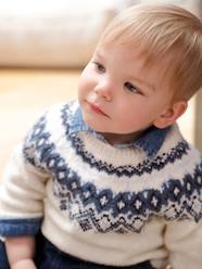 Baby-Jacquard Jumper in Ultra Soft Fuzzy Knit for Baby Boys