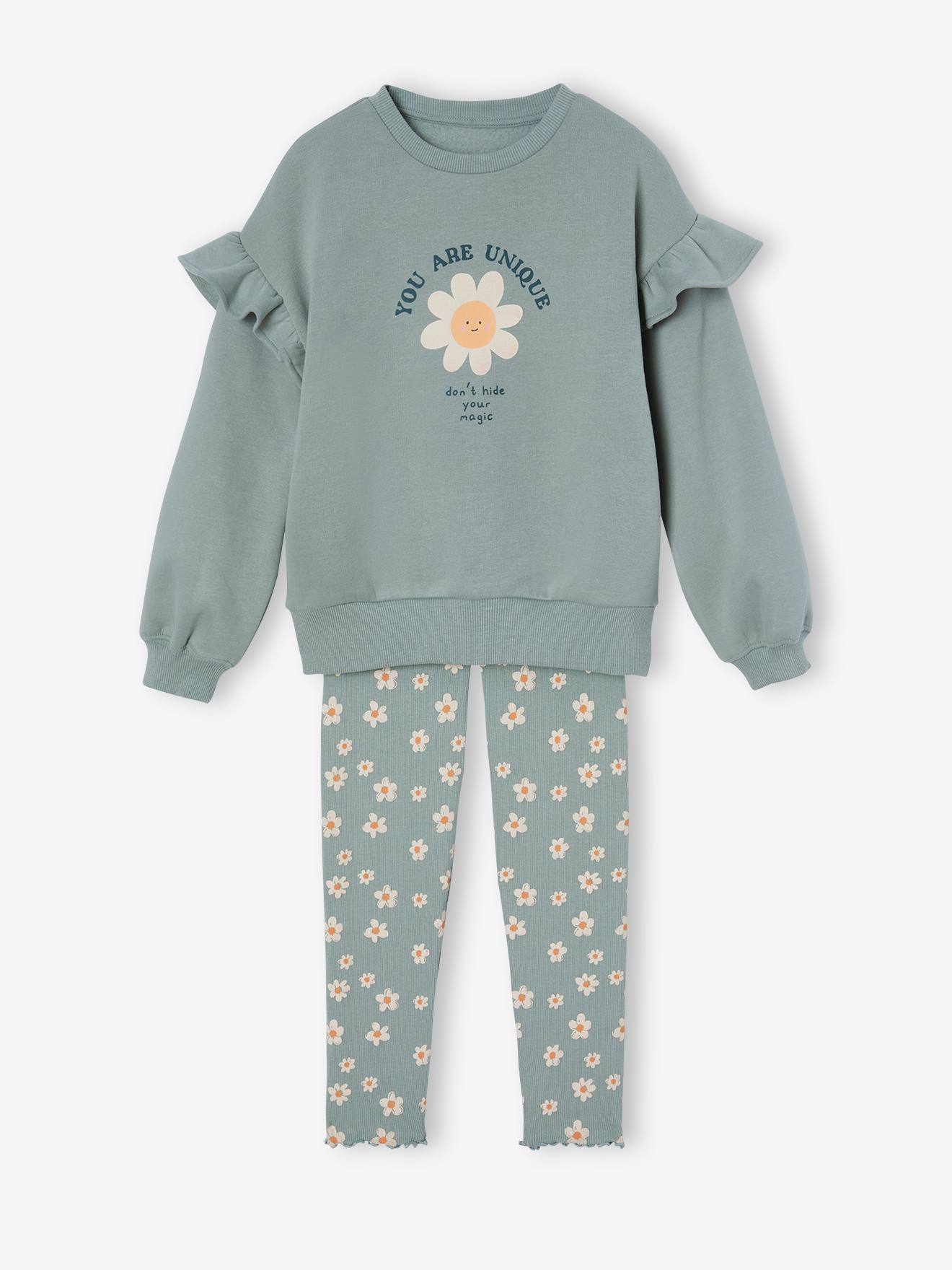 Frilly Sweatshirt + Leggings Combo