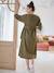 Fleece Dress with Belt for Maternity olive 