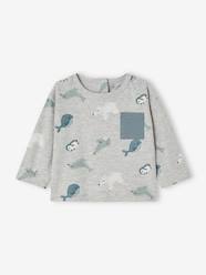 Baby-T-shirts & Roll Neck T-Shirts-Long Sleeve Top with Polar Animals Motifs for Babies