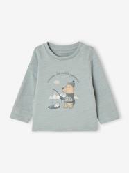 Baby-T-shirts & Roll Neck T-Shirts-Top with Bear Motif, Press Stud on Shoulder for Babies