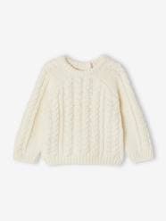 Baby-Cable Knit Jumper with Round Neckline