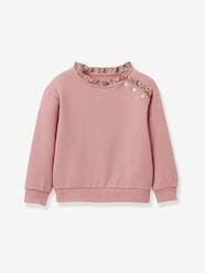 Girls-Cardigans, Jumpers & Sweatshirts-Sweatshirts & Hoodies-Liberty® fabric girls' sweatshirt - organic cotton - CYRILLUS