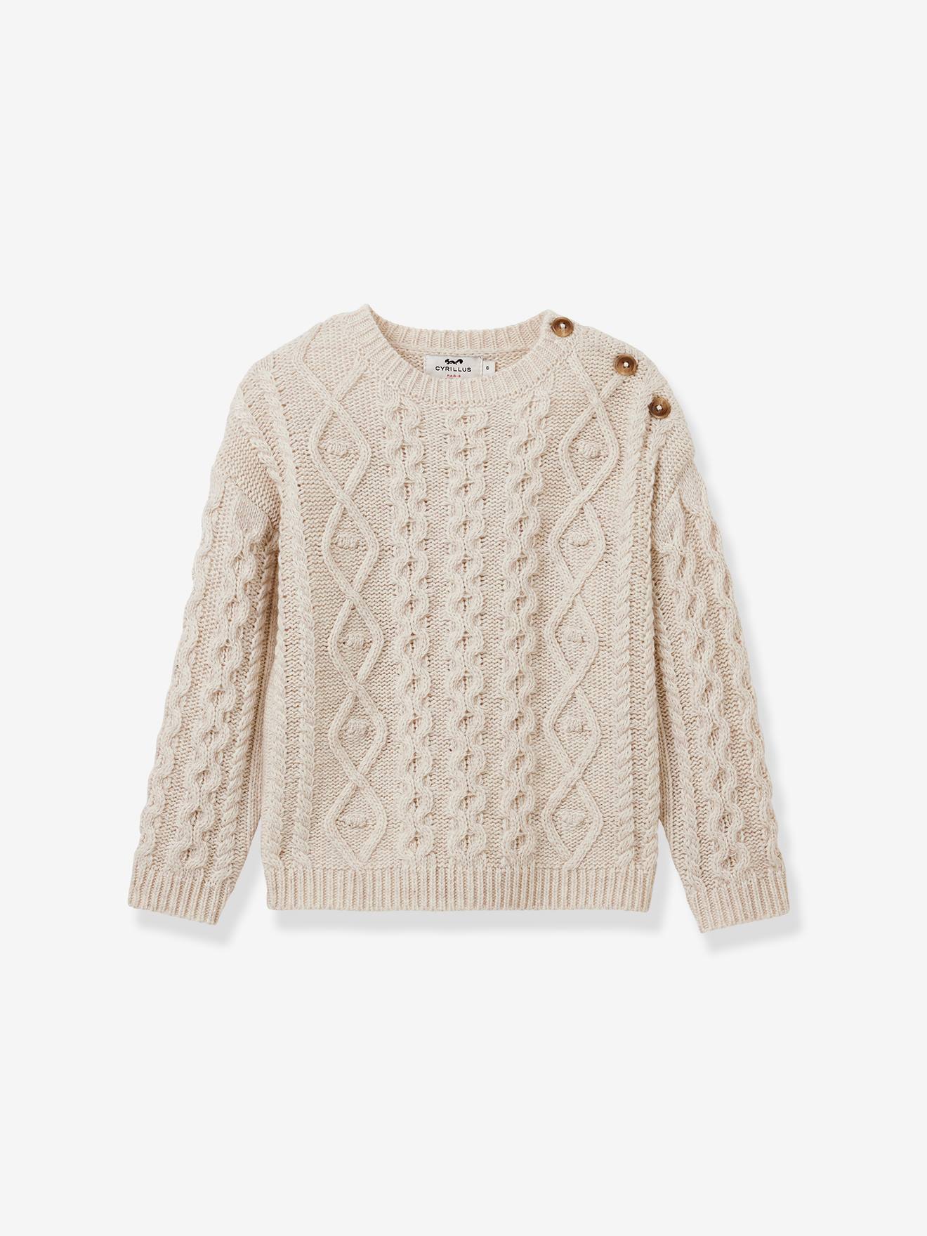 CYRILLUS boys' cable knit sweater marl