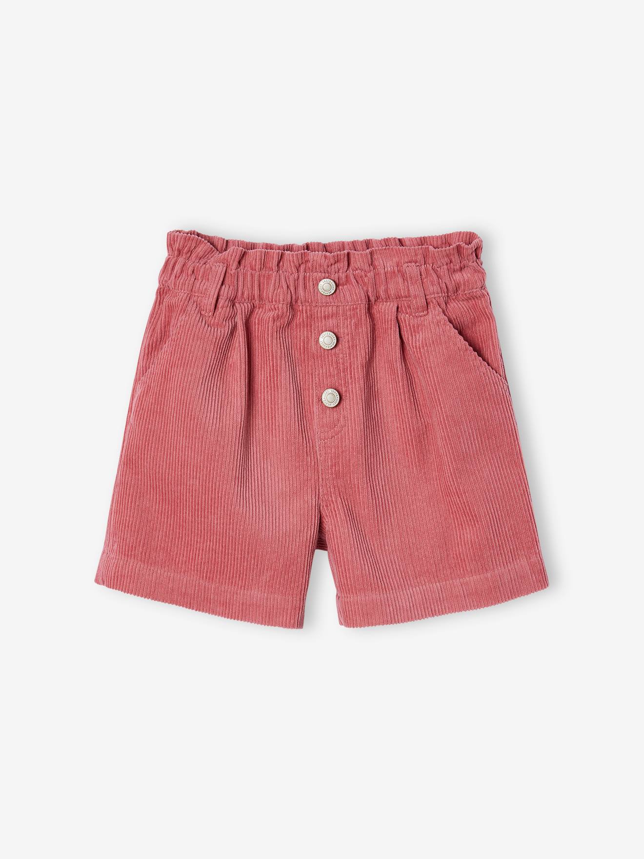 Paperbag-Style Corduroy Shorts