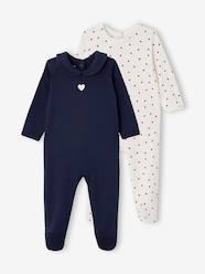 Baby-Pack of 2 "Hearts" Sleepsuits for Newborns