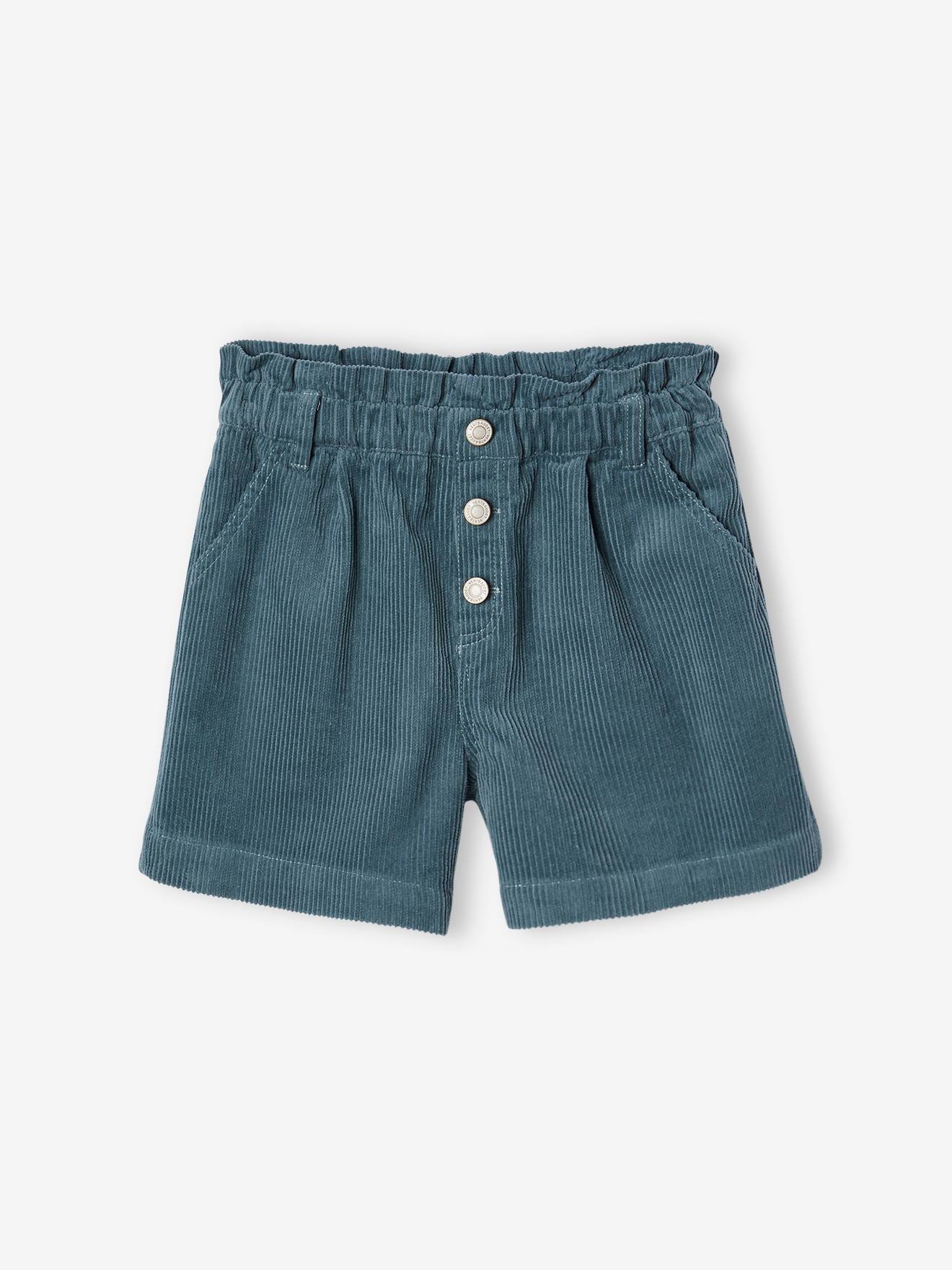 Paperbag-Style Corduroy Shorts