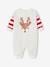 Christmas Sleepsuit with Reindeer + Socks Set for Babies ecru 