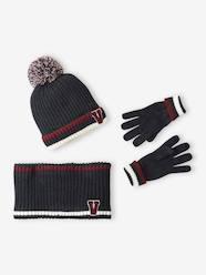 Boys-Accessories-Beanie + Snood + Gloves Set in Rib Knit for Boys