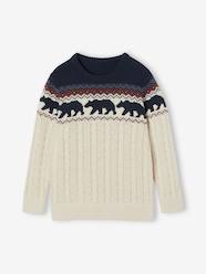 Boys-Cable Knit Jacquard Jumper for Boys