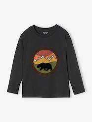 Boys-Tops-Long Sleeve T-Shirt with Details in Relief, for Boys