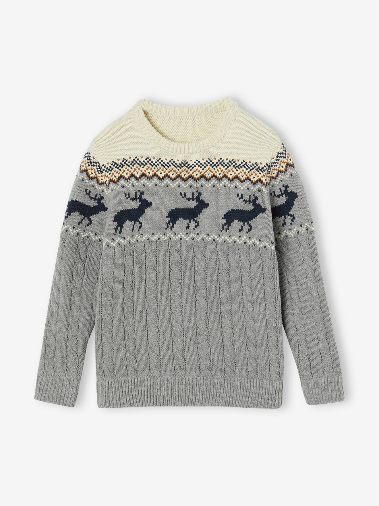 Cable Knit Jacquard Jumper