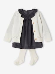 Baby-Dress, Fancy Cardigan & Tights Ensemble for Baby Girls