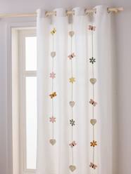 Bedding & Decor-Decoration-Curtains-Semi-Sheer Curtains with Eyelets & Butterfly & Flower Garland, Countryside