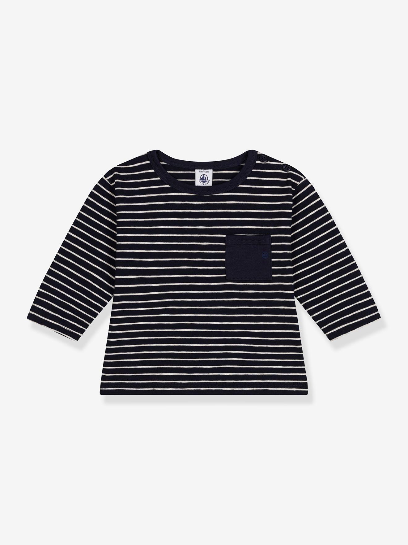 PETIT BATEAU baby's long-sleeved T-shirt in fine jersey striped