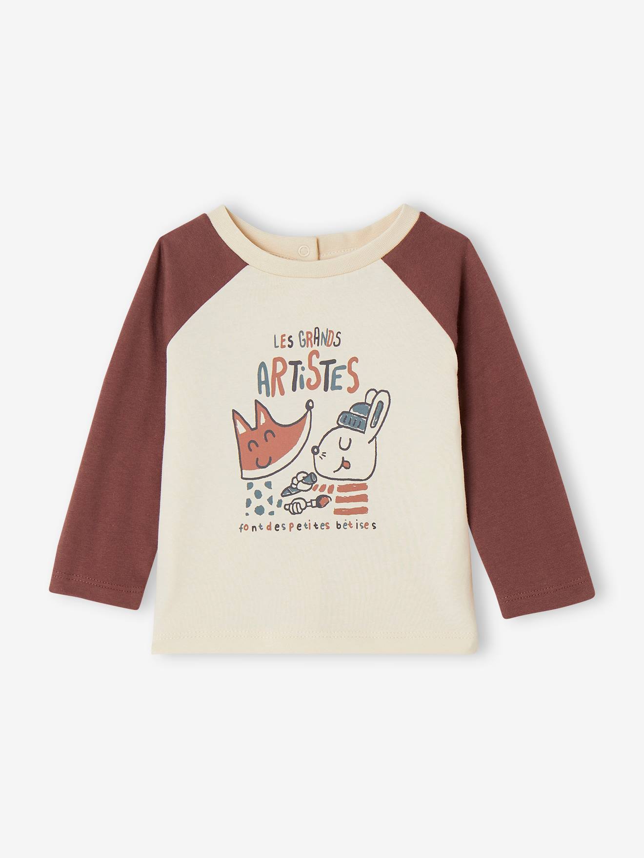 Organic Cotton Top with Raglan Sleeves & Artists Motifs